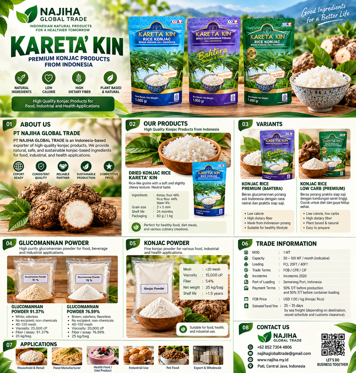 KARETA’ KIN Premium Konjac Rice – Indonesian Porang Rice 1 of 7